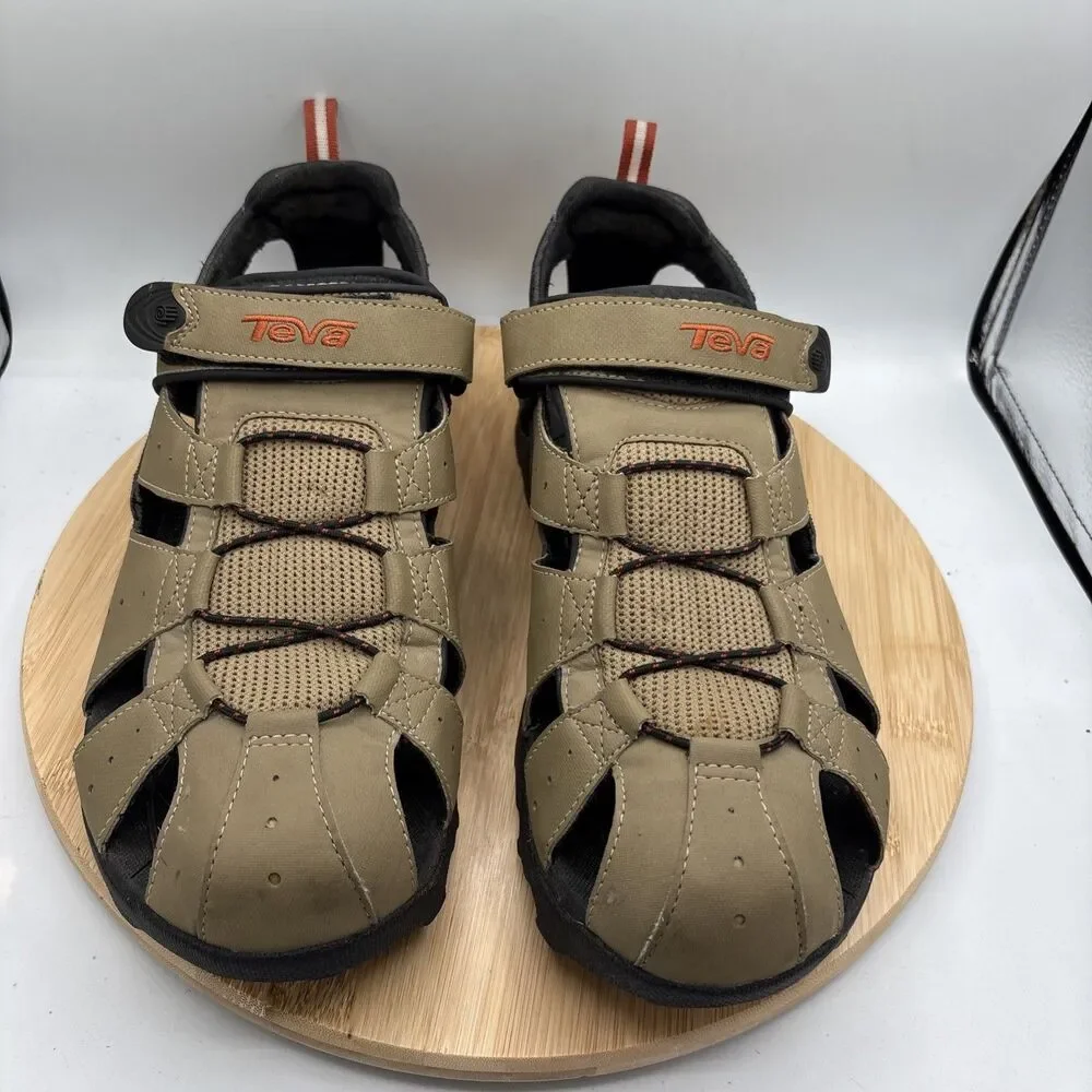 Teva Deacon Fisherman Sandals Mens 12 Khaki Sport Water Hiking ShocPad 6968